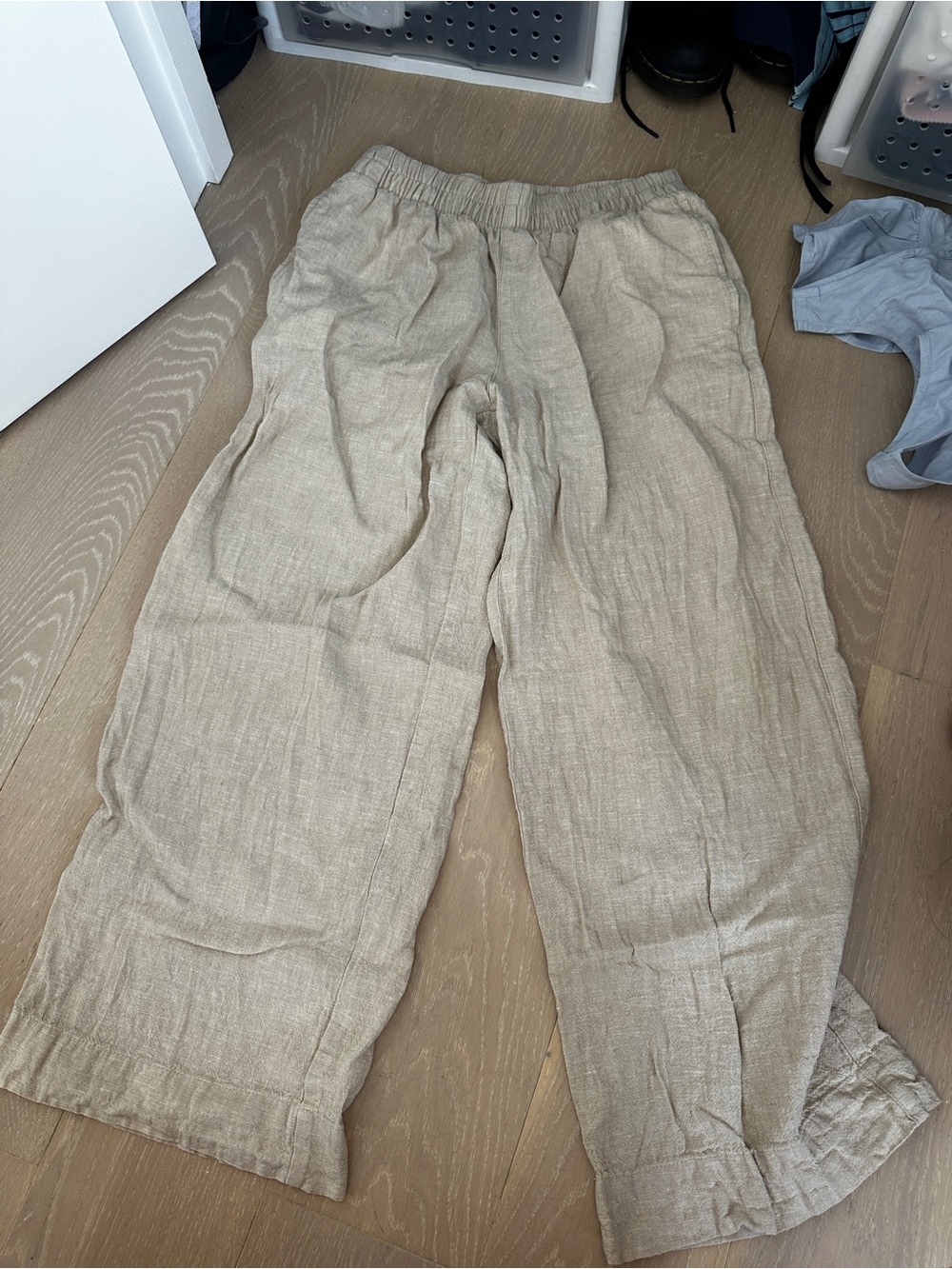 Old Navy Men's Beige Linen-Blend Relaxed Pants